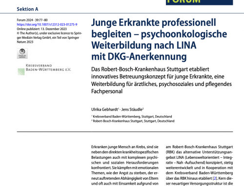 Forum Artikel – Junge Erkrankte professionell begleiten – psychoonkologische Weiterbildung nach LINA mit DKG-Anerkennung